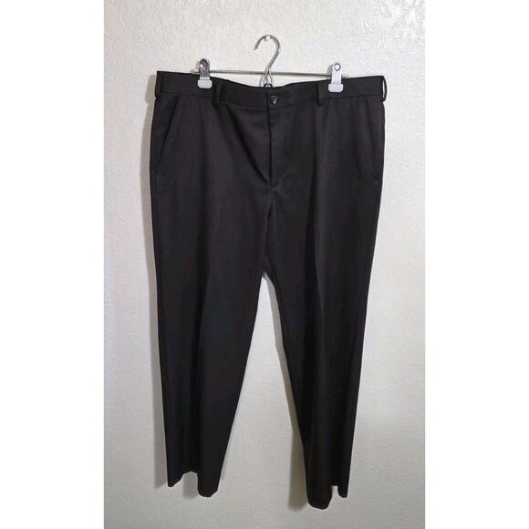 Izod Other - Izod Men’s Dark Brown Flat Front Straight Fit Slacks Dress Pants 38x32 Pleated